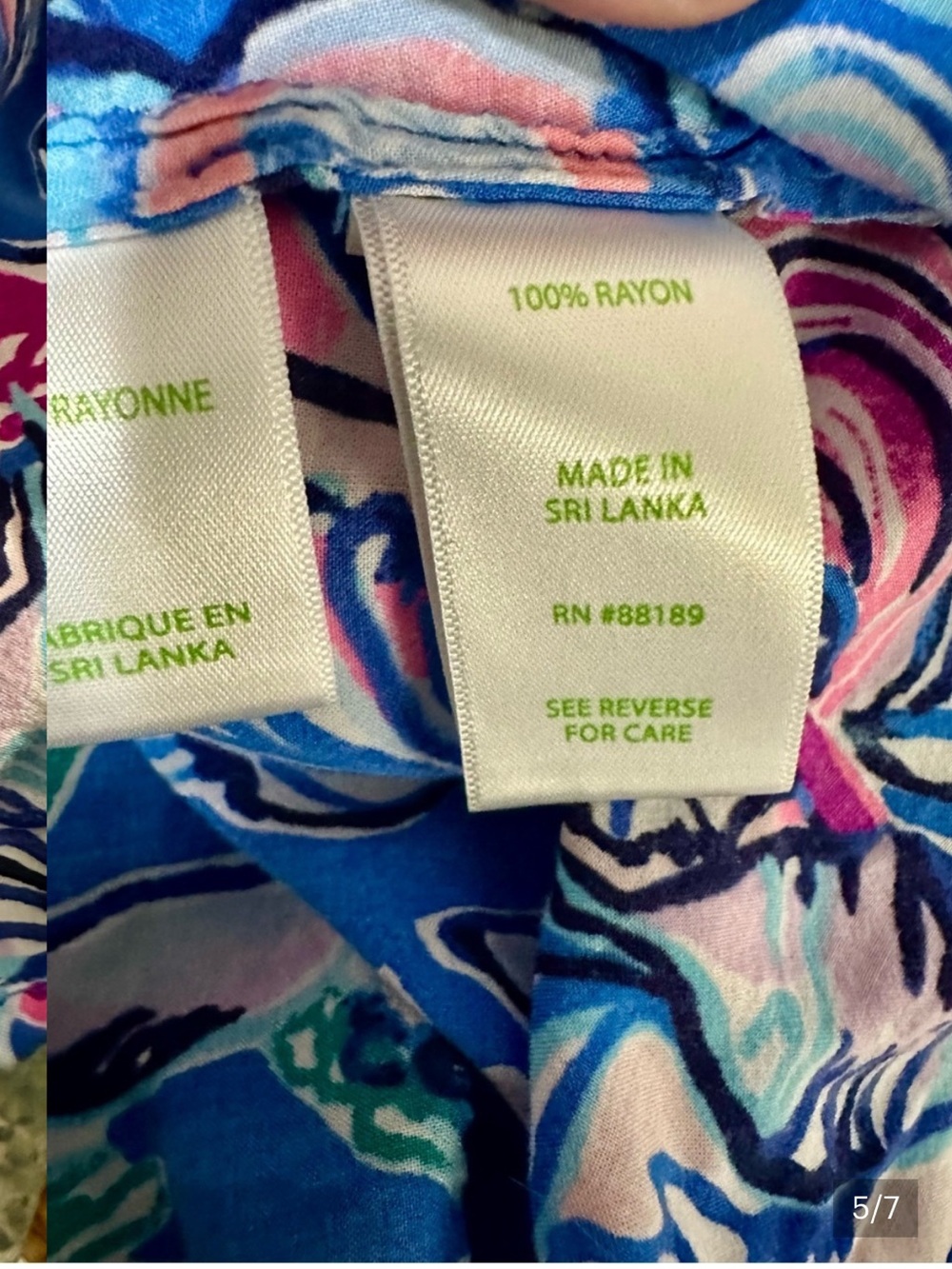 Lilly Pulitzer Blue Pink Ocean Print Tassel Tie Blouse Long Sleeve Size S - Picture 5 of 7